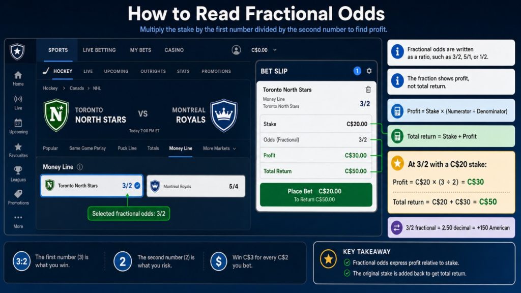 how to read fructional odds